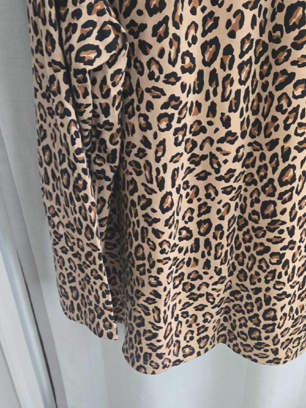 NWT Croft & Barrow Plus Size 4X Leopard Print Long Sleeve Mock Neck Top Cotton - Picture 7 of 11